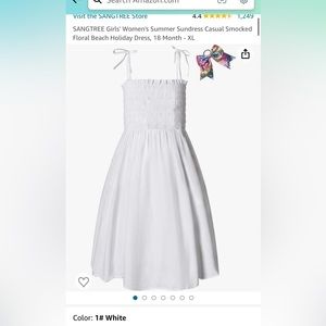 SANGTREE Girls' Summer Sundress Casual Smocked Dress 6-7 years, medium